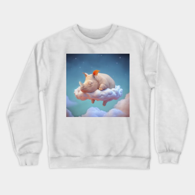 rhino baby dreams Crewneck Sweatshirt by Submarinepop